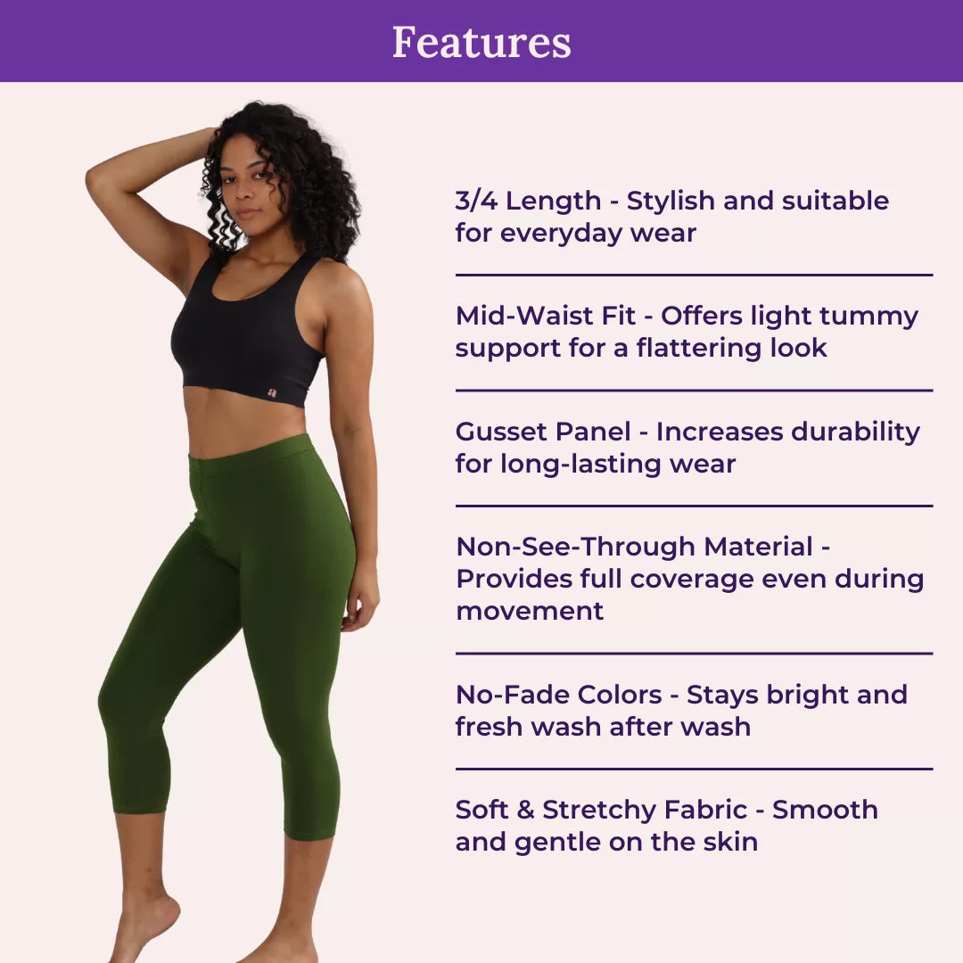 Features Of 3/4 Cotton Leggings