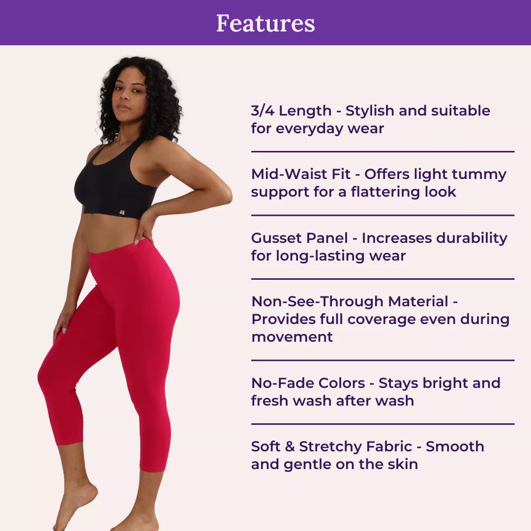 Features Of 3/4 Cotton Leggings
