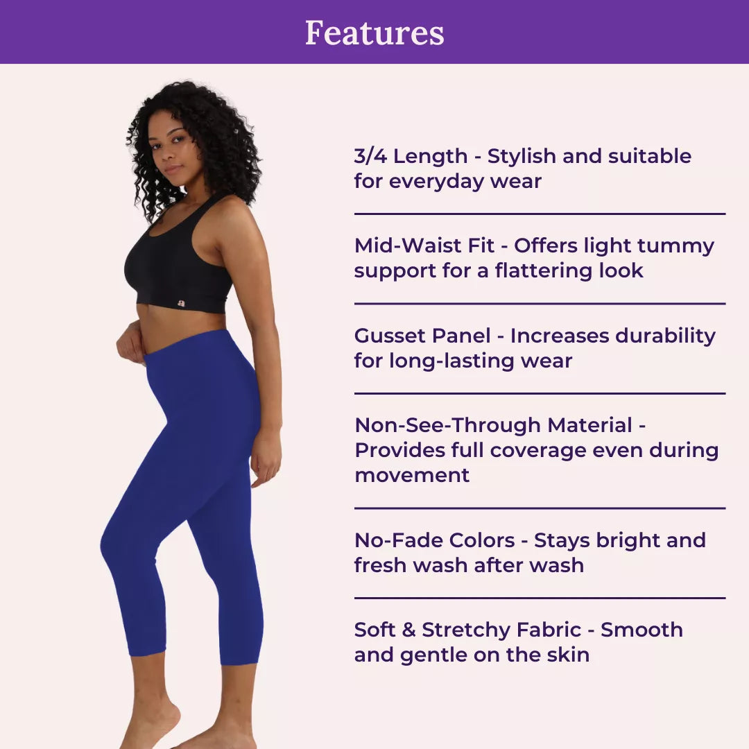 Features Of 3/4 Cotton Leggings