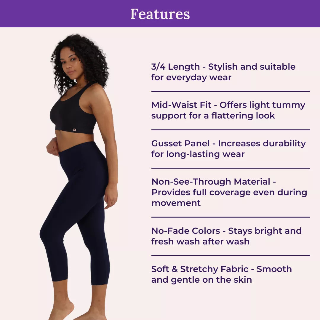 Features Of 3/4 Cotton Leggings