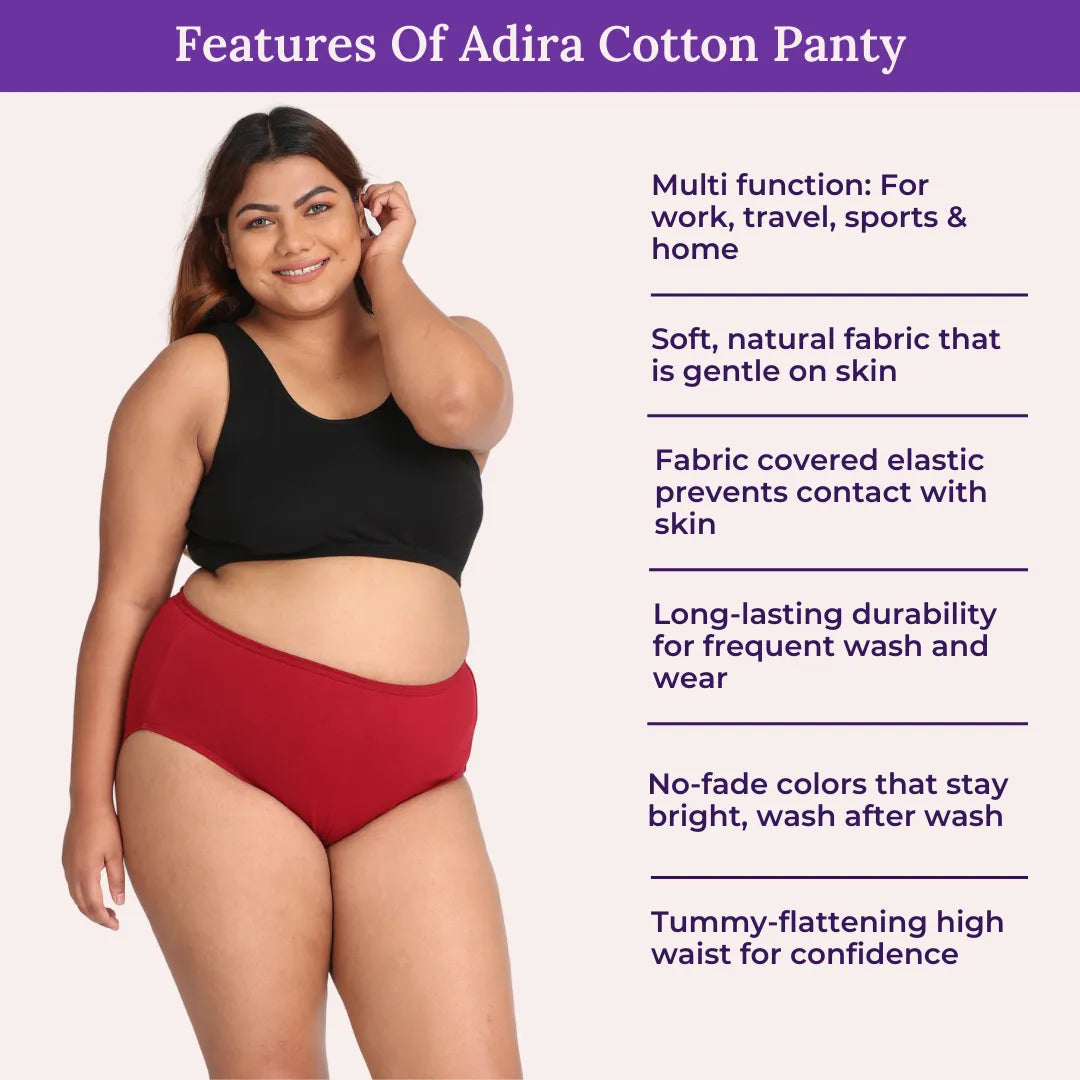 Features Of Adira Cotton Panty-Hipster Fit