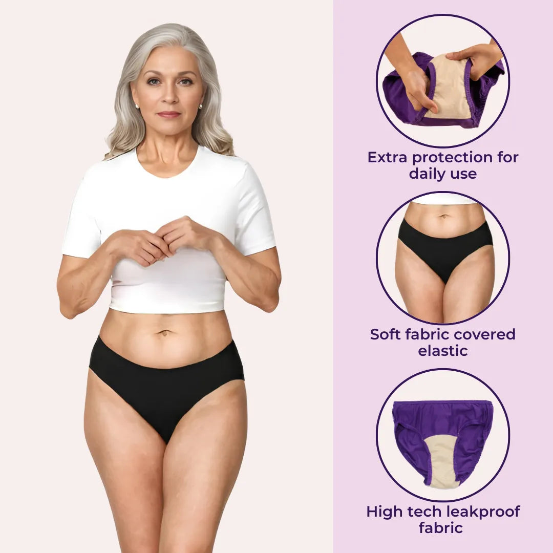 Leak Proof Panties For Elderly Women Black