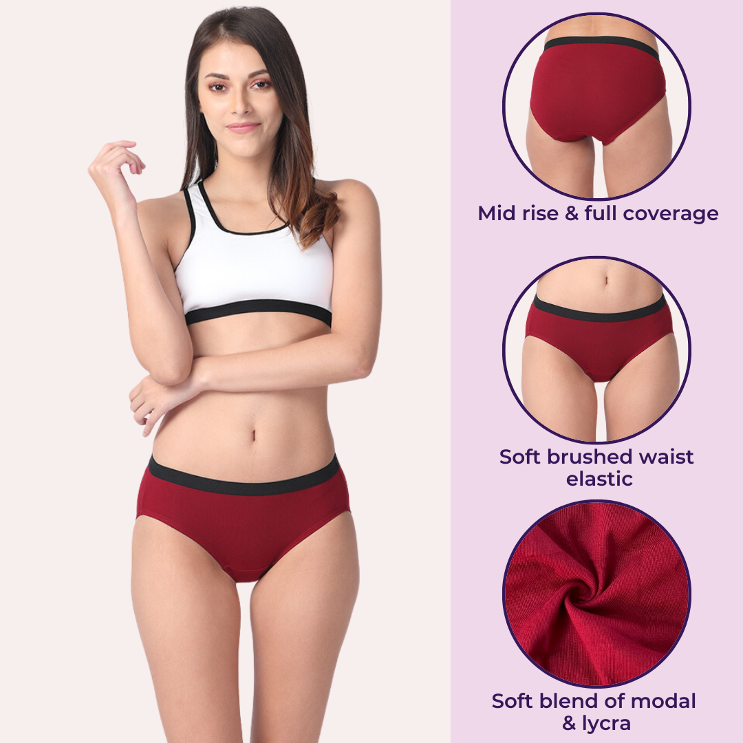 Modal Ladies Panties Dark Pink Maroon