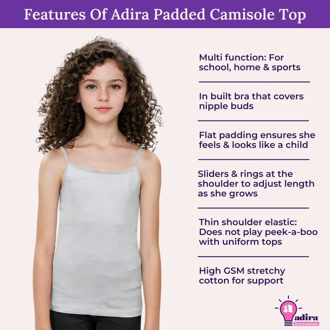 Adira Lightly Padded Camisole Skin, White & Black