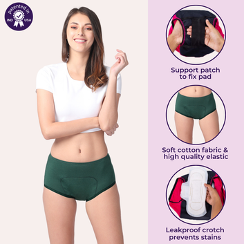 Reusable Period Panties For Heavy Flow | Boxer Fit | Prevents Front, Back & Inner Thigh Stains | 6 Pack