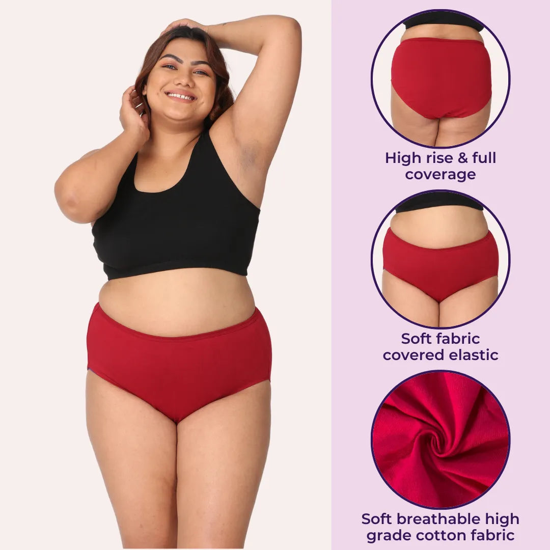 Features Of Adira Plus Size Cotton Panty For Women