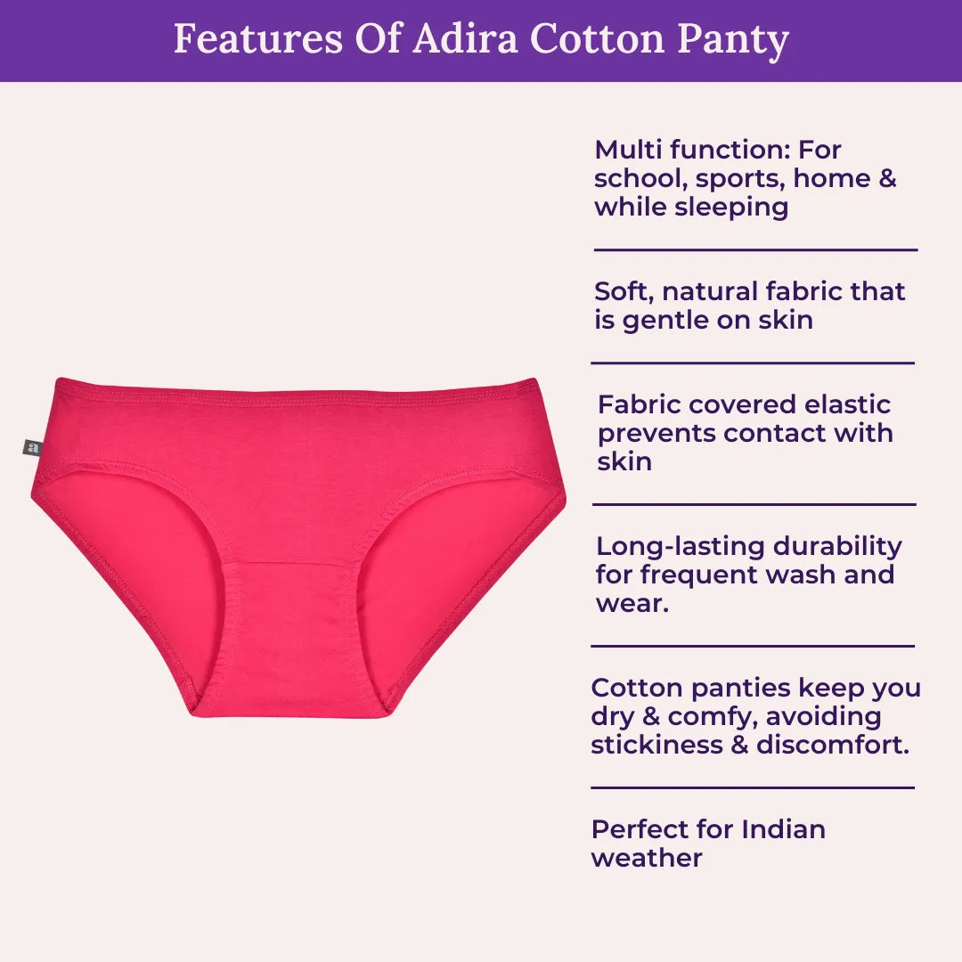 Features Of Adira Teen Cotton Panty