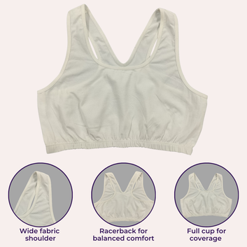 Lounge/Home Bra For Elderly | Non Padded | Non Wired | Racerback | Full Coverage | 3 Pack