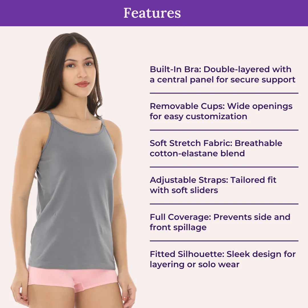 Features Of Camisole With Inbuilt Bra