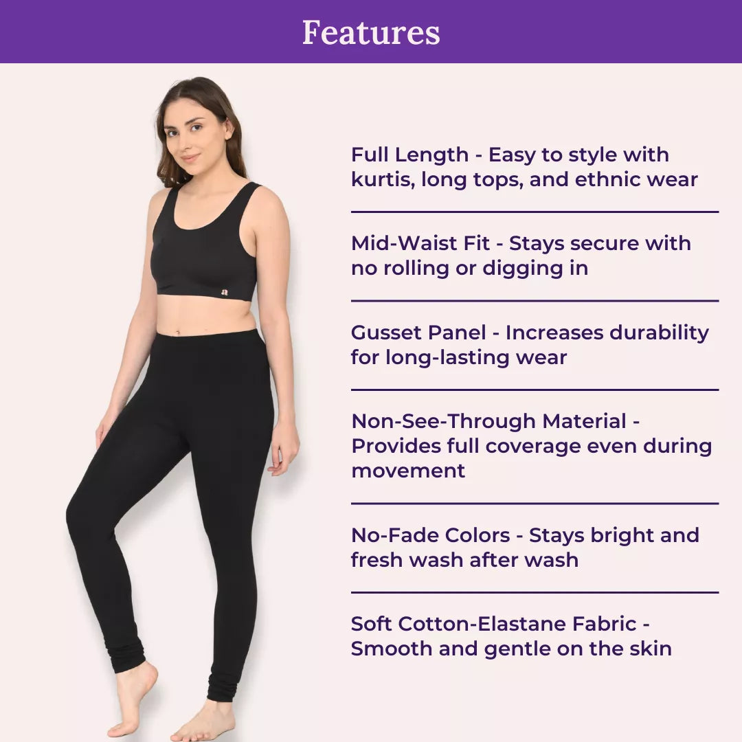 Features Of Churidar Leggings Black