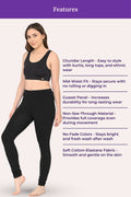 Women's comfortable black churidar leggings – features