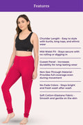 Key features of women's dark pink churidar leggings