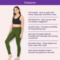 Features Of Churidar Leggings Green