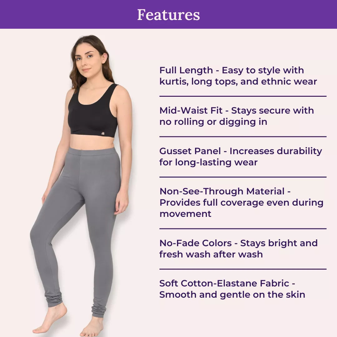 Features Of Churidar Leggings Grey