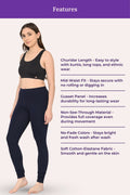 Navy blue churidar leggings for women showcasing key features