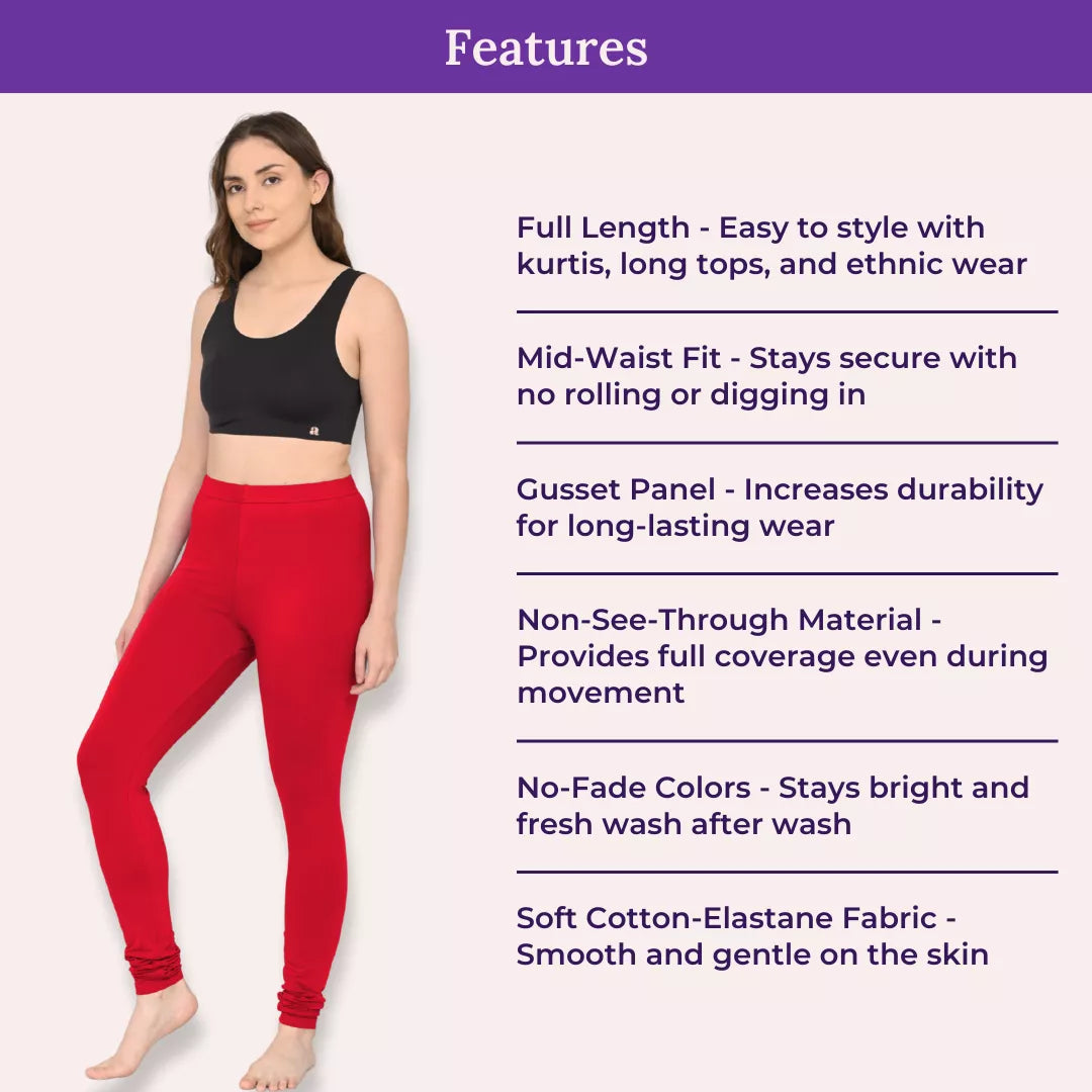 Features Of Churidar Leggings Red