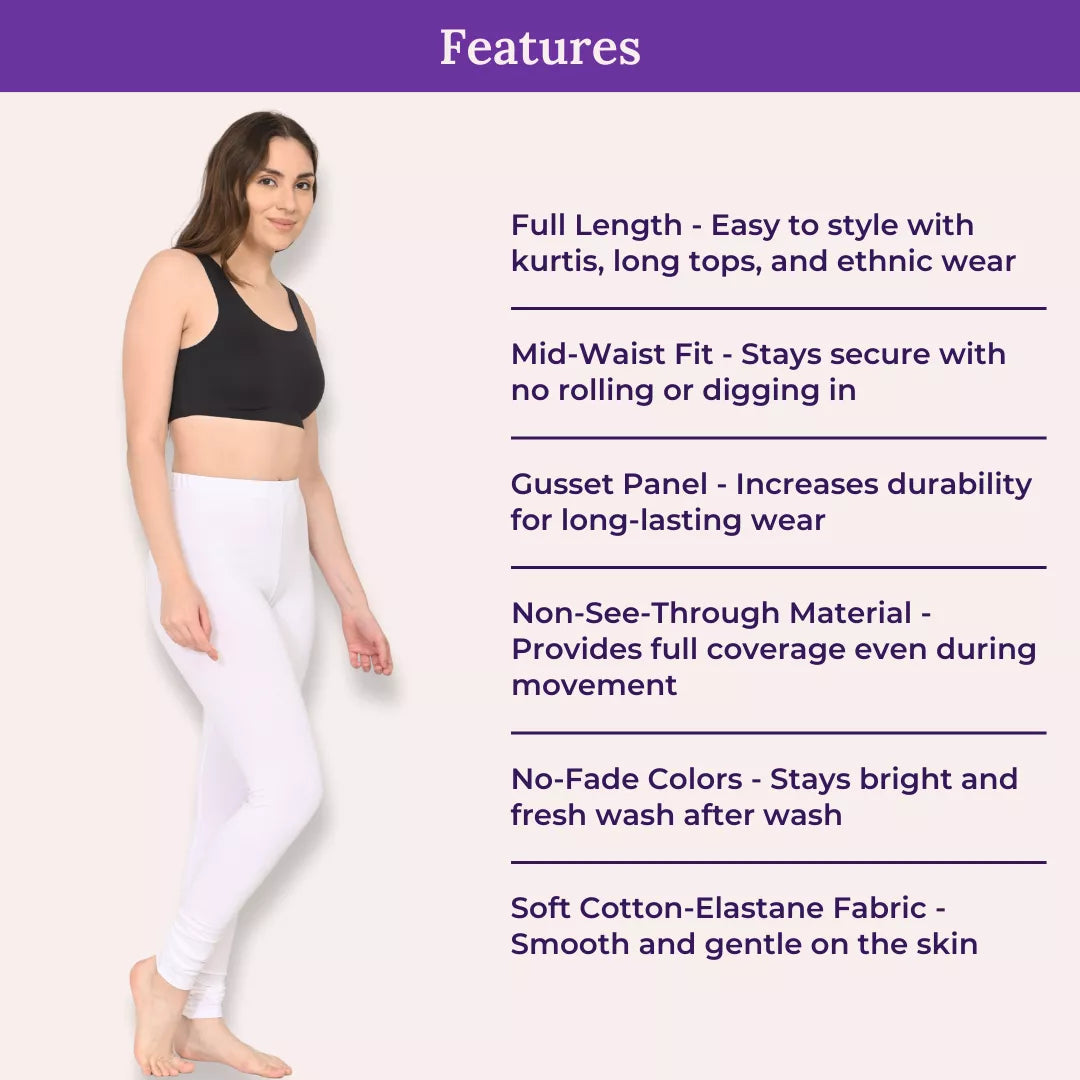 Features Of Churidar Leggings White