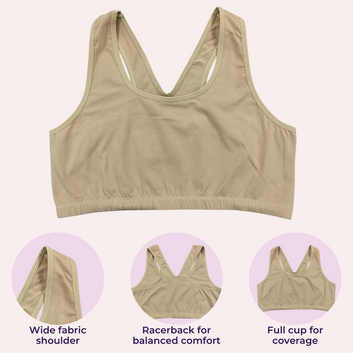 Lounge/Home Bra For Elderly | Non Padded | Non Wired | Racerback | Full Coverage | 1 Pack