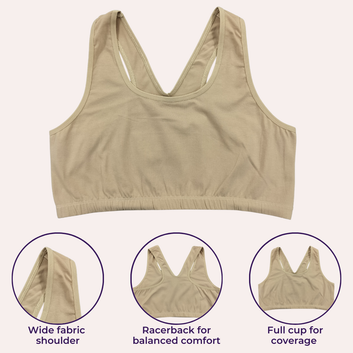 Lounge/Home Bra For Elderly | Non Padded | Non Wired | Racerback | Full Coverage | 1 Pack