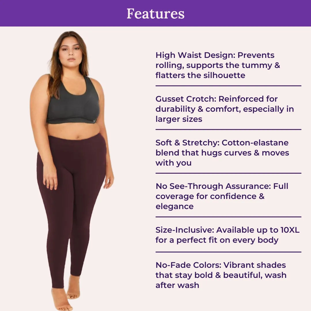 Features Of Cotton Leggings - Brown
