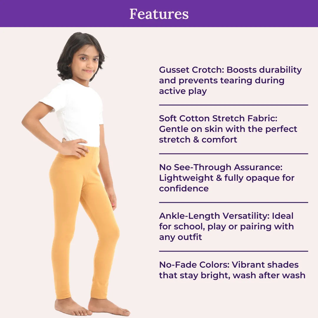 Features Of Cotton Leggings - Carmel