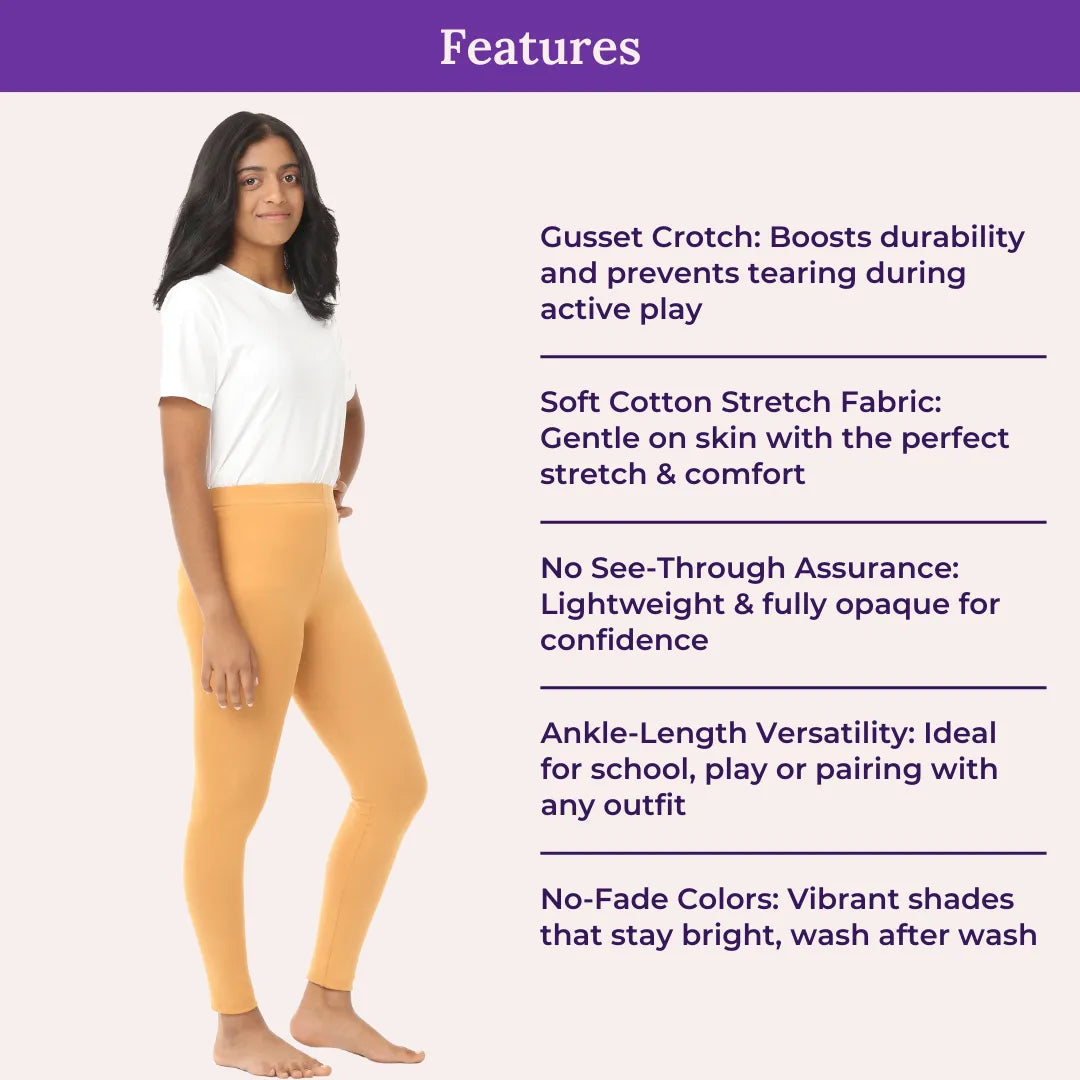 Features Of Cotton Leggings - Carmel