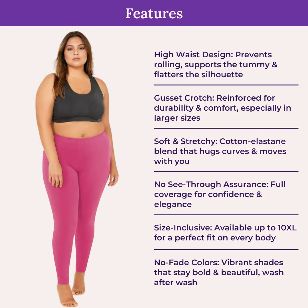 Features Of Cotton Leggings - Dark Pink