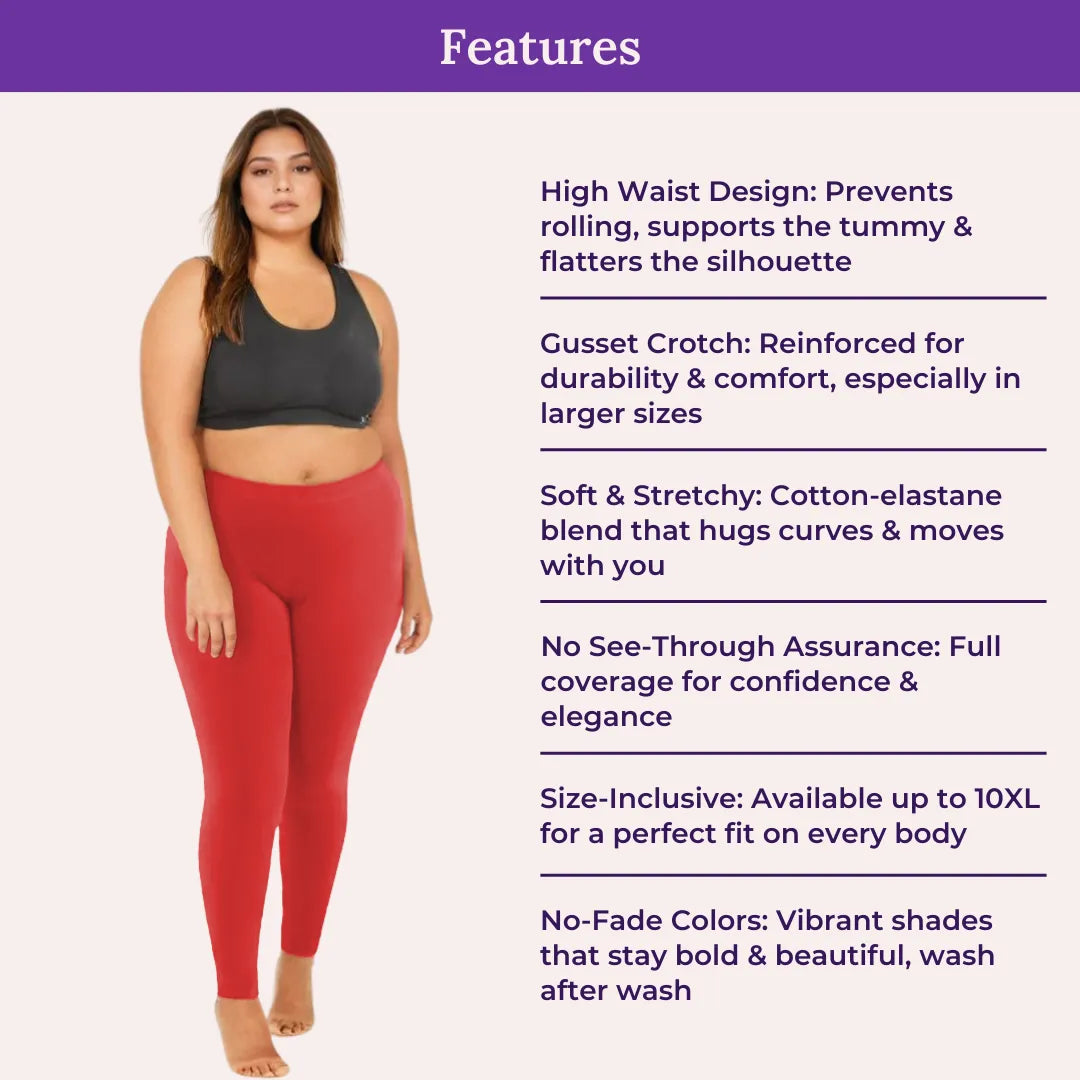 Features Of Cotton Leggings - Red