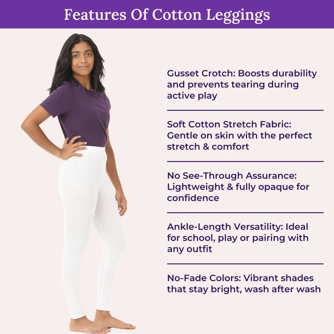 Features Of Cotton Leggings - White