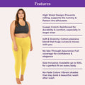 Features Of Cotton Leggings - Yellow