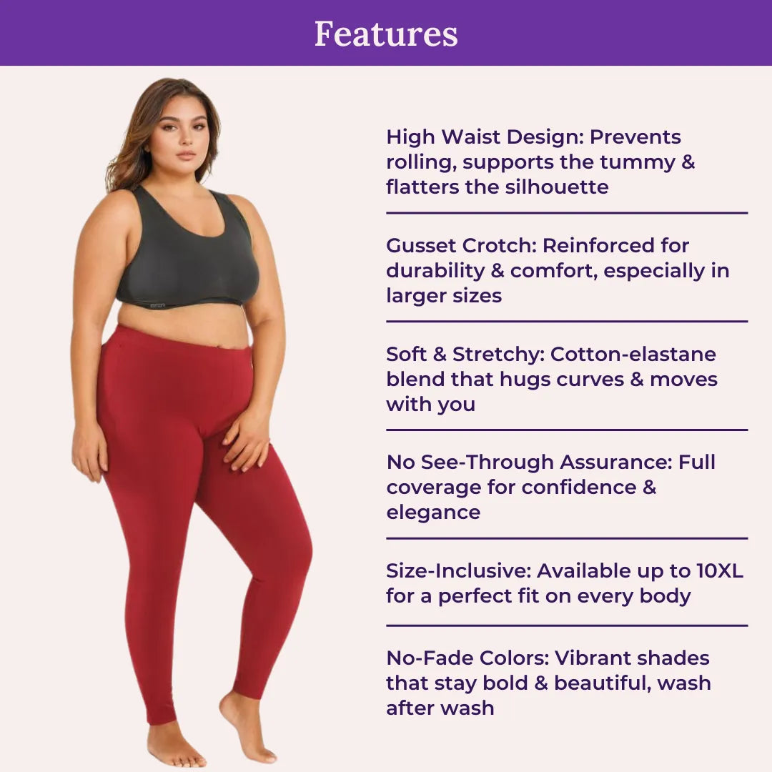 Features Of Cotton Leggings Marron