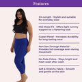 Features Of Cropped Leggings For Plus Size Blue