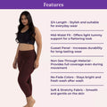 Features Of Cropped Leggings For Plus Size Brown
