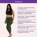 Features Of Cropped Leggings For Plus Size Green