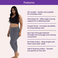 Features Of Cropped Leggings For Plus Size Grey