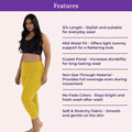 Features Of Cropped Leggings For Plus Size Yellow