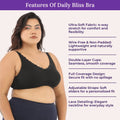 Features Of Daily Bliss Bra - Black