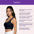 Features Of Front Open Bras-Black