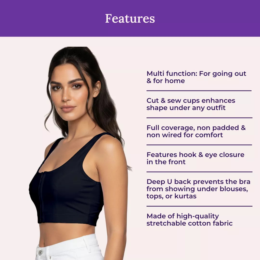 Features Of Front Open Bras-Black