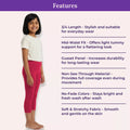 Features Of Girl Cropped Leggings Dark Pink