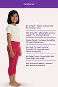 Cropped leggings for girls -product image - Dark pink