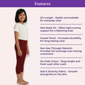 Features Of Girl Cropped Leggings Maroon