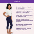 Features Of Girl Cropped Leggings Navy Blue