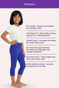 royal bule color- cropped leggings for girls