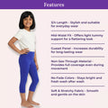 Features Of Girl Cropped Leggings Royal Blue
