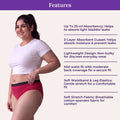 Features Of Lycra Incontinence Bikini-Curvy Dark Pink