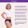 Features Of Lycra Incontinence Bikini-Senior Royal Blue