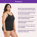 Features Of Plus Size Built In Bra Camisole