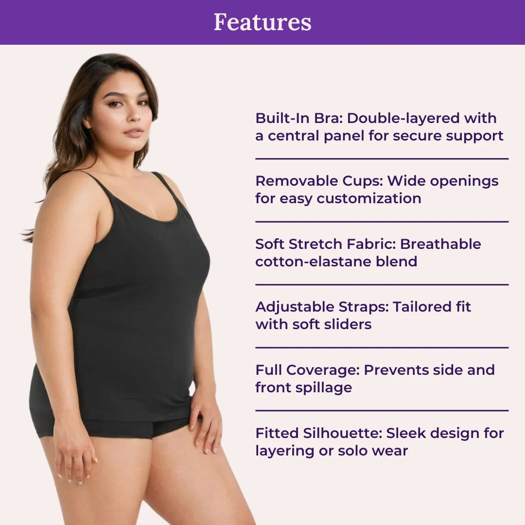 Features Of Plus Size Built In Bra Camisole