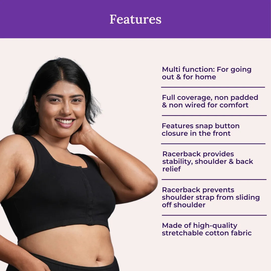 Front Open Bra Plus Size In India Black Pack Of 2